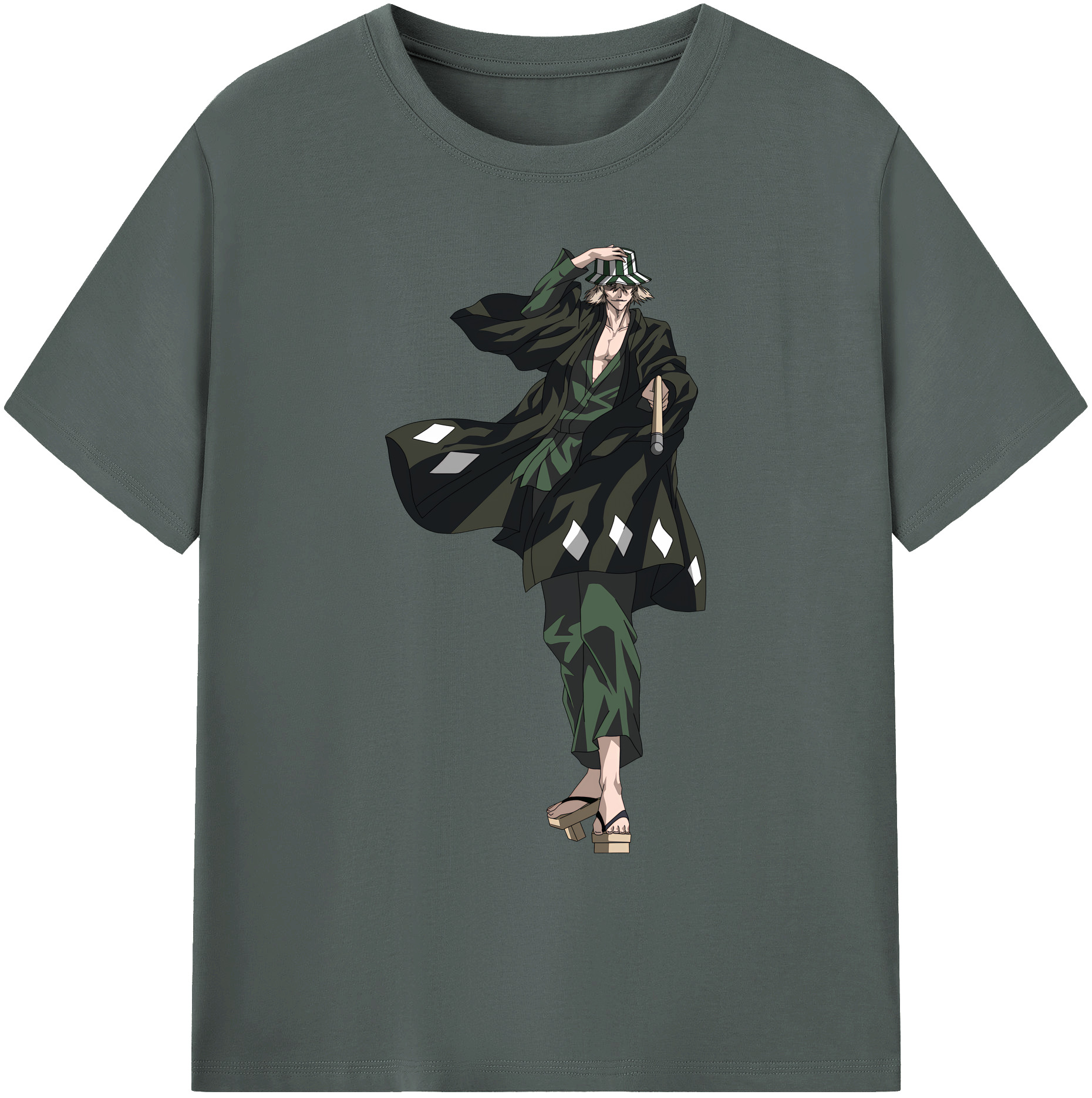 （画像用） "ブリーチ 浦原 喜助（うらはら きすけ） BLEACH Urahara Kisuke " 綿100％ メンズ半袖Tシャツ｜肌触りやわらか＆通気性